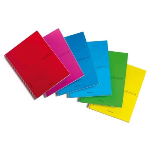 BLASETTI COLOR CLUB QUADERNO A4 70 GR QUADRETTI 5M SPIRALATO COPERTINA IN PPL 70 FOGLI CONF 6 Pz.